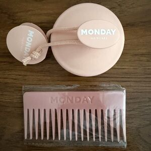 Monday Haircare Pink Comb and Massager Set